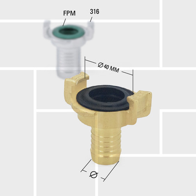 G01 German GK claw coupler by hose tail serration