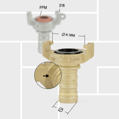 G10 French NF coupler by hose tail NFE29573