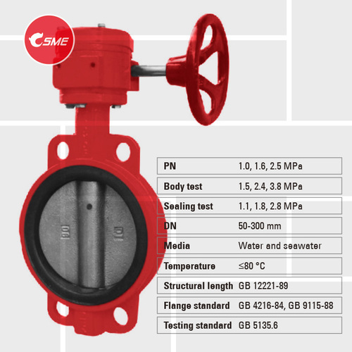 Wafer typed butterfly valves eccentric fire signal