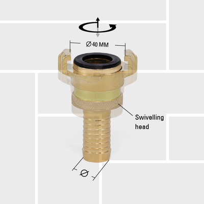 G02 German GK adjusting swivelling coupler hose tail