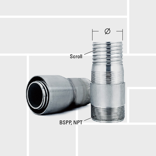 P01 Scroll tail by outside BSPP NPT thread