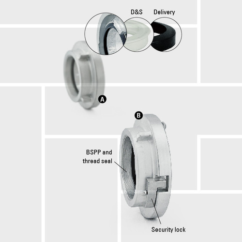 T04 Storz Internal BSPP Thread Adapter Forged Aluminum With Security