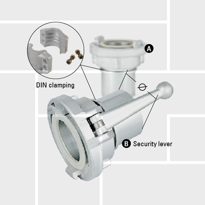 T03 Storz DIN hose tail with collar aluminum brass and 316