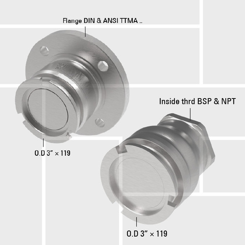 B23 DTD 100 drybreak tank unit thread and flange