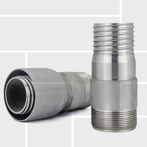 Helical couplings male thread composite hose camlock stub end