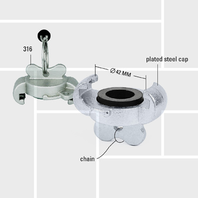 R05 EA blank cap with chain attachment DIN3489 crowfoot