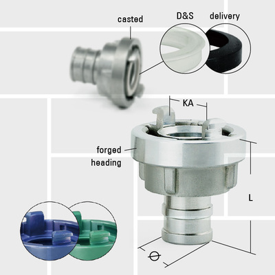 T01 Storz aluminum coupling by hose tail