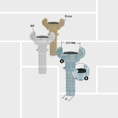 R08 UA coupling by hose tail Chicago