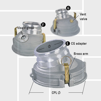 B02 APi outlets by camlock adapter