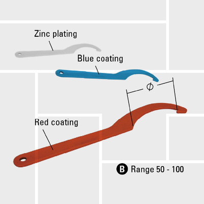 F17 Steel hooked wrench spanner Guillemin