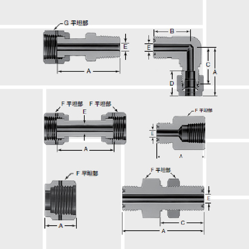S32 Vacuum fitting, staight, NPT thread, three-way, 90°
