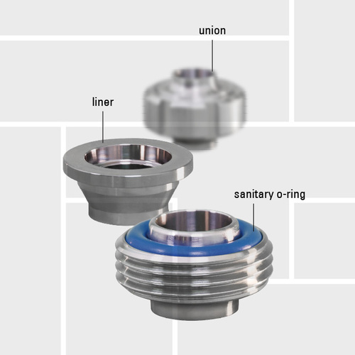 H27 RJT welding liner, male thread in SS316L, o-ring gasket