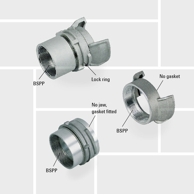 F08 NF Guillemin inside female thread BSPP w. and w/o lock ring and no jaw