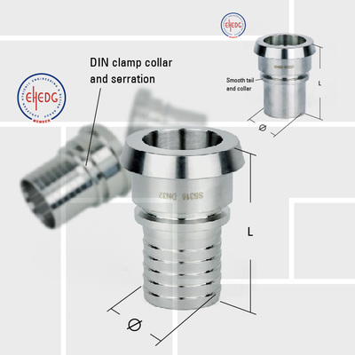 H09 Sanitary liner coupling serration and smooth with collar DIN11851