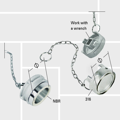 F10 Blind end Guillemin plug with chain NF E29-572