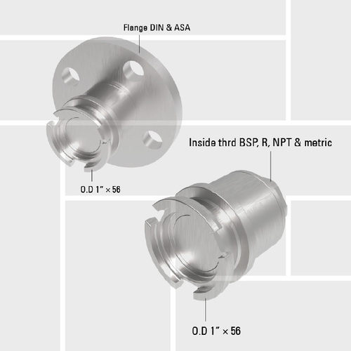 B19 DTD 25 drybreak tank unit thread and flange