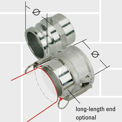 K22 BW welding camlock coupler adapter