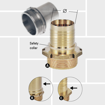 W02 LNC external BSPP thread hose tail EN14420-5