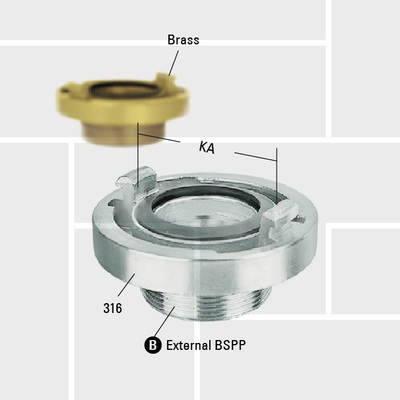 T13 Storz brass and 316 external BSPP thread