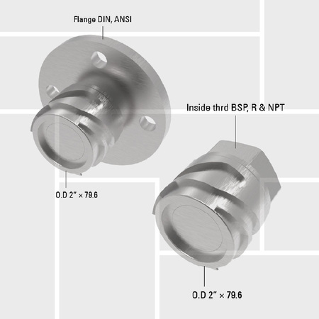 B37 DMG 50 drybreak tank unit thread and flange