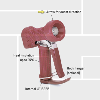 G33 SS washdown trigger gun medium-pressure 95°C