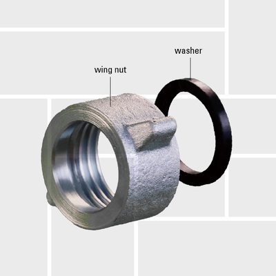 J06 Steel Robust wing nut and gasket