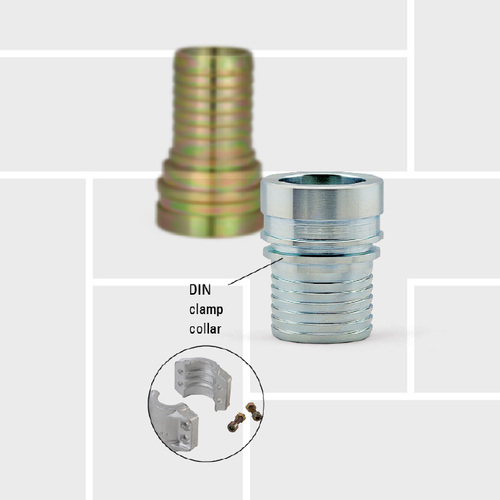 J01 Grooved fittings DIN, serrated tail coupling, heavy-duty