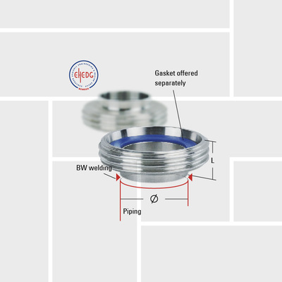 H12 Sanitary welding RD male piping DIN11851 DIN14