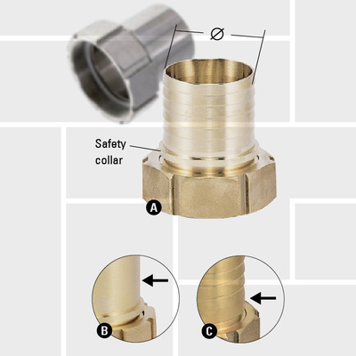 W01 LNC internal BSPP thread hose tail EN14420-5