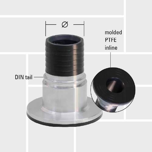 W15 PTFE inlined 316 flared stub end, DIN