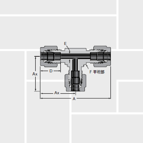 S23 Ferrule fitting, three-way, reduction